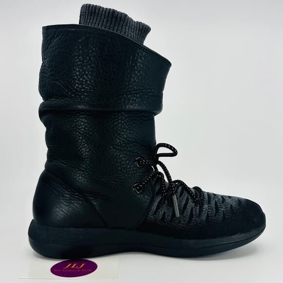 Nike Women's Roshe Two High Flyknit Sneaker Boots 'Black' 861708-001 Size 7.5 - Picture 7 of 11